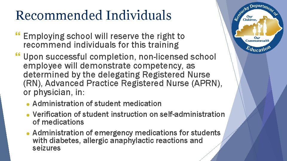 Recommended Individuals } Employing school will reserve the right to recommend individuals for this