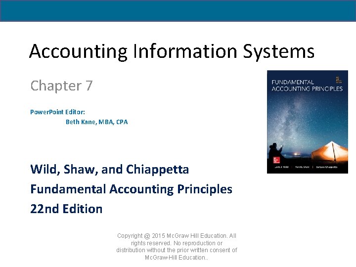 Accounting Information Systems Chapter 7 Power Point Editor