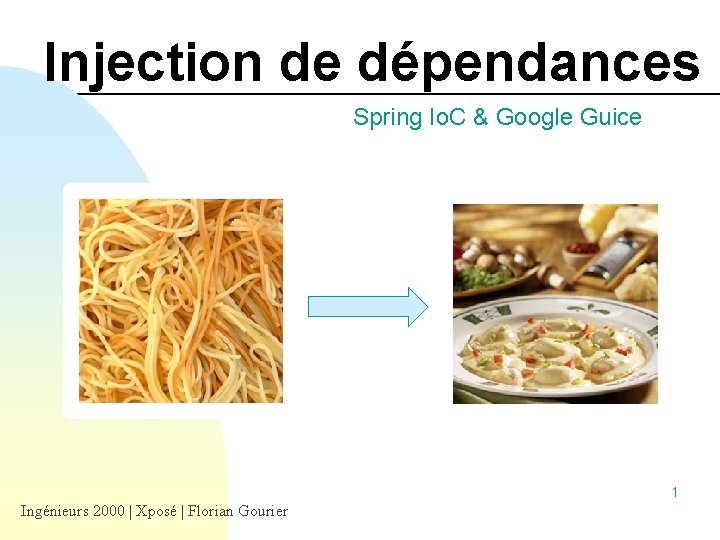 Injection de dépendances Spring Io. C & Google Guice 1 Ingénieurs 2000 | Xposé