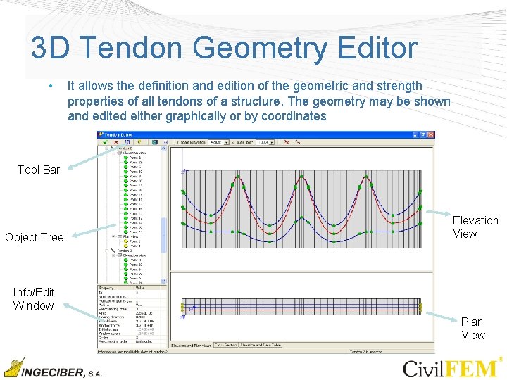 3 D Tendon Geometry Editor • It allows the definition and edition of the