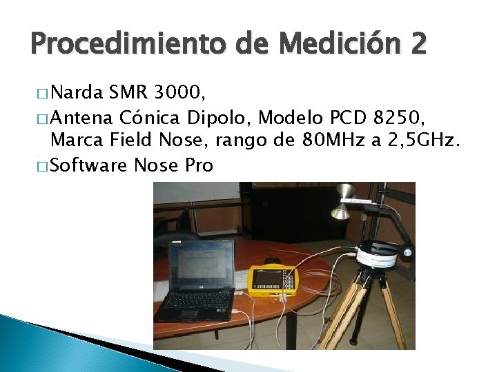Procedimiento de Medición 2 � Narda SMR 3000, � Antena Cónica Dipolo, Modelo PCD