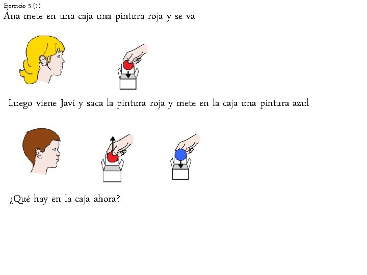 Ejercicio 5 (1) Ana mete en una caja una pintura roja y se va