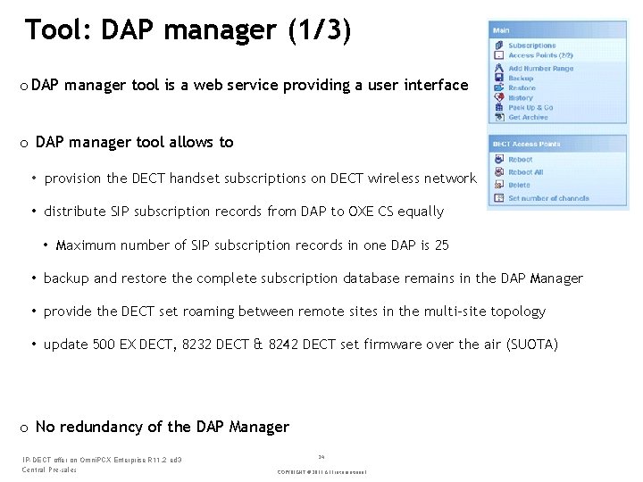 Tool: DAP manager (1/3) o DAP manager tool is a web service providing a