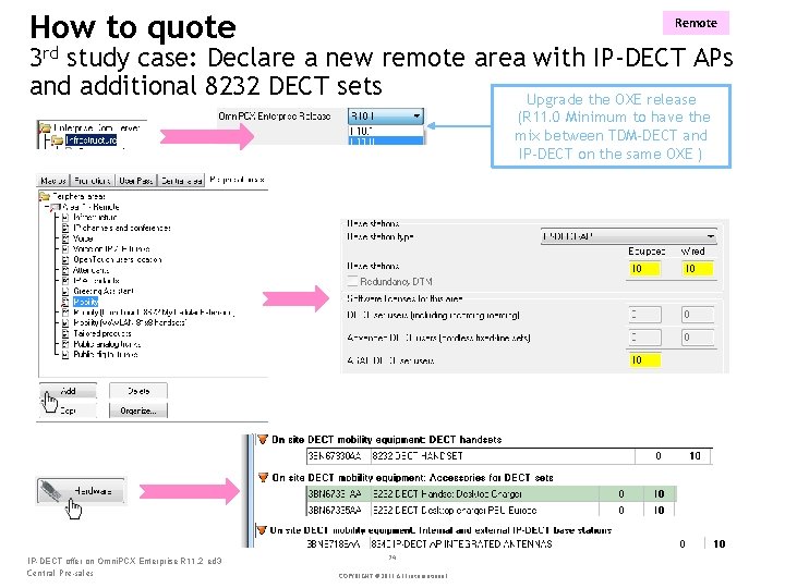 How to quote Remote 3 rd study case: Declare a new remote area with