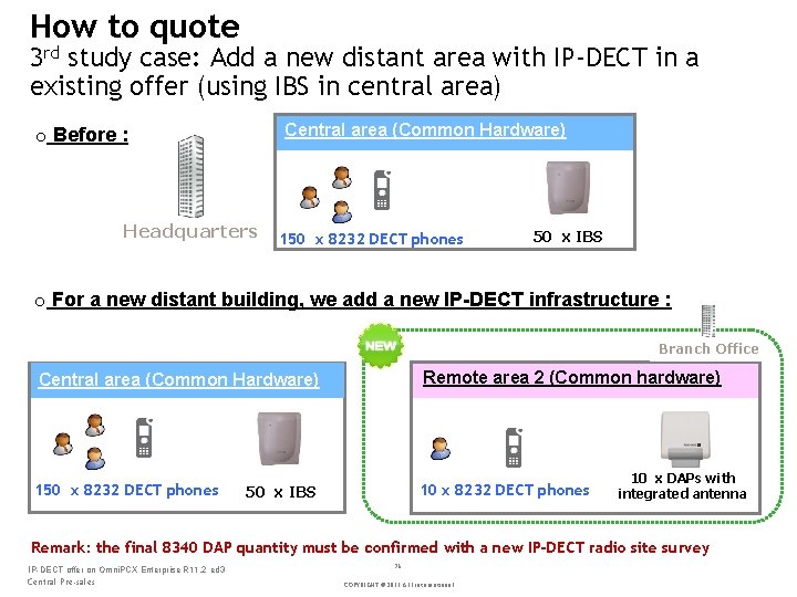 How to quote 3 rd study case: Add a new distant area with IP-DECT