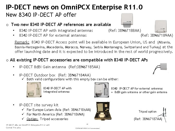 IP-DECT news on Omni. PCX Enterpise R 11. 0 New 8340 IP-DECT AP offer