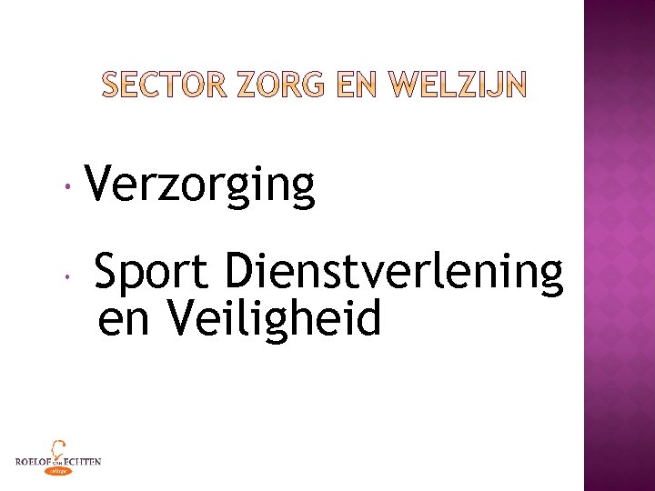  Verzorging Sport Dienstverlening en Veiligheid 