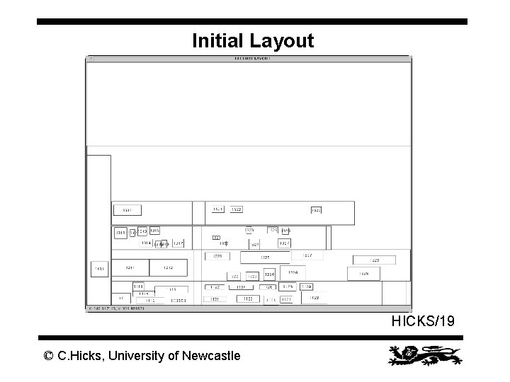 Initial Layout HICKS/19 © C. Hicks, University of Newcastle 