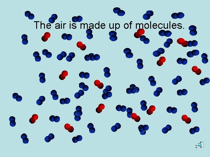 The air is made up of molecules. 2 