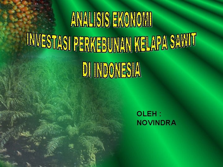 OLEH : NOVINDRA 