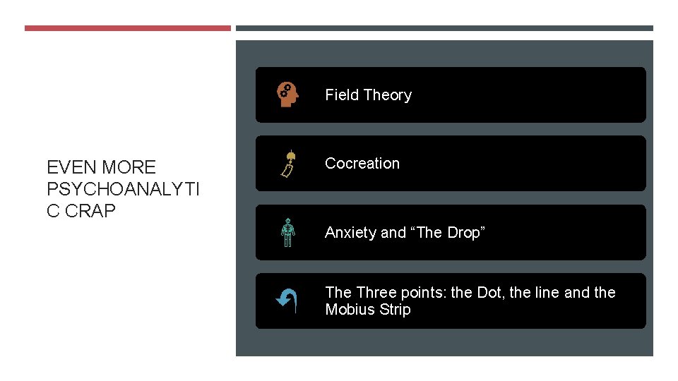 Field Theory EVEN MORE PSYCHOANALYTI C CRAP Cocreation Anxiety and “The Drop” The Three