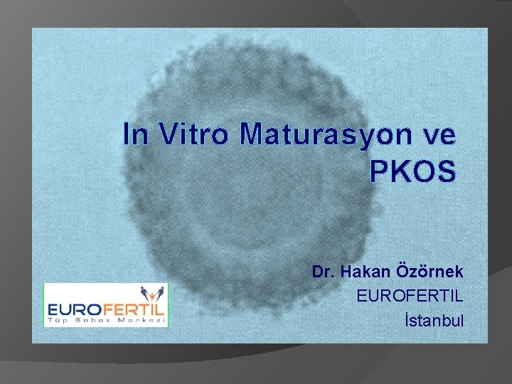 In Vitro Maturasyon ve PKOS Dr. Hakan Özörnek EUROFERTIL İstanbul 