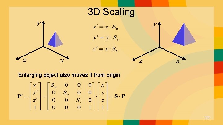 3 D Scaling Enlarging object also moves it from origin 25 