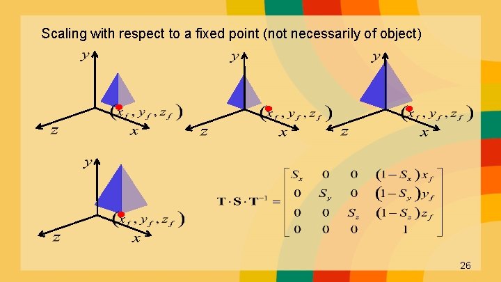 Scaling with respect to a fixed point (not necessarily of object) 26 