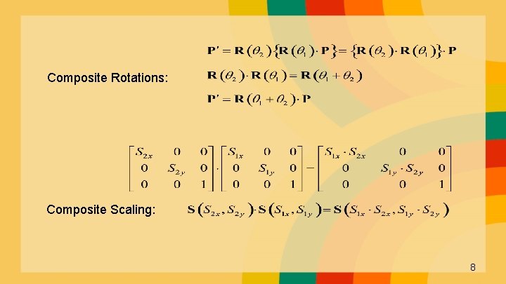 Composite Rotations: Composite Scaling: 8 