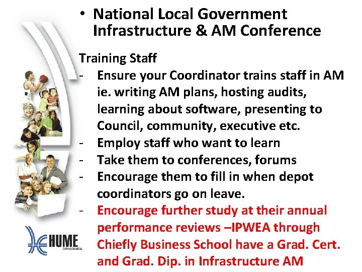  • National Local Government Infrastructure & AM Conference Training Staff - Ensure your