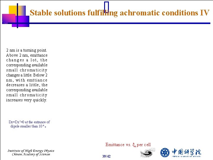 Stable solutions fulfilling achromatic conditions IV 2 nm is a turning point. Above 2