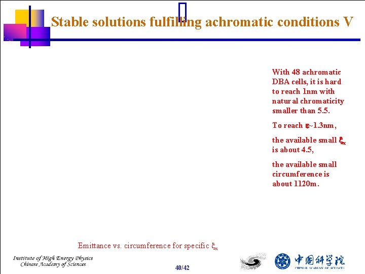 Stable solutions fulfilling achromatic conditions V With 48 achromatic DBA cells, it is hard