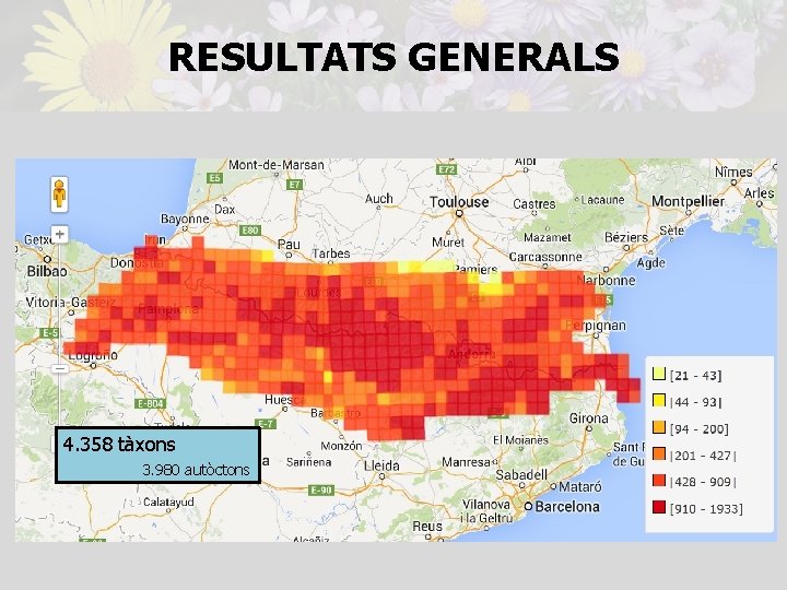 RESULTATS GENERALS 4. 358 tàxons 3. 980 autòctons 