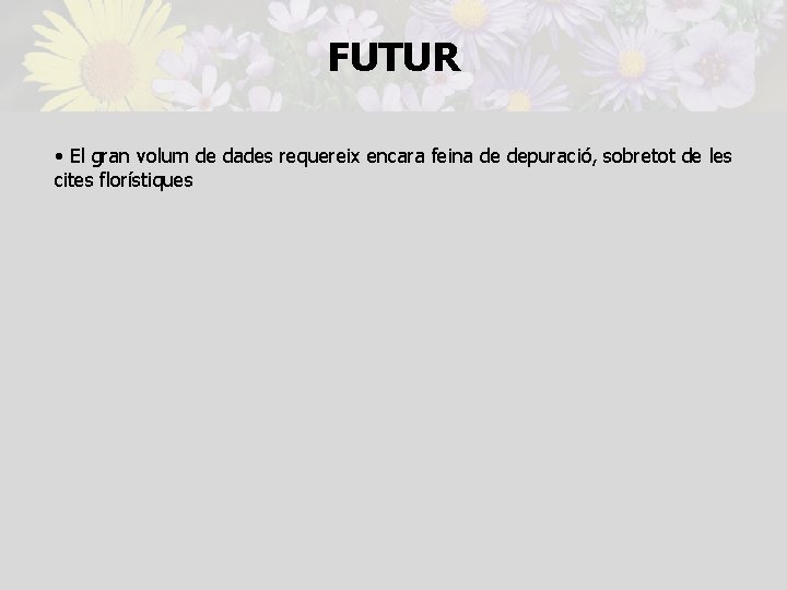 FUTUR • El gran volum de dades requereix encara feina de depuració, sobretot de