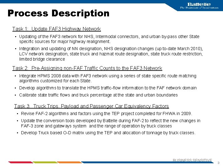 Process Description Task 1: Update FAF 3 Highway Network • Updating of the FAF