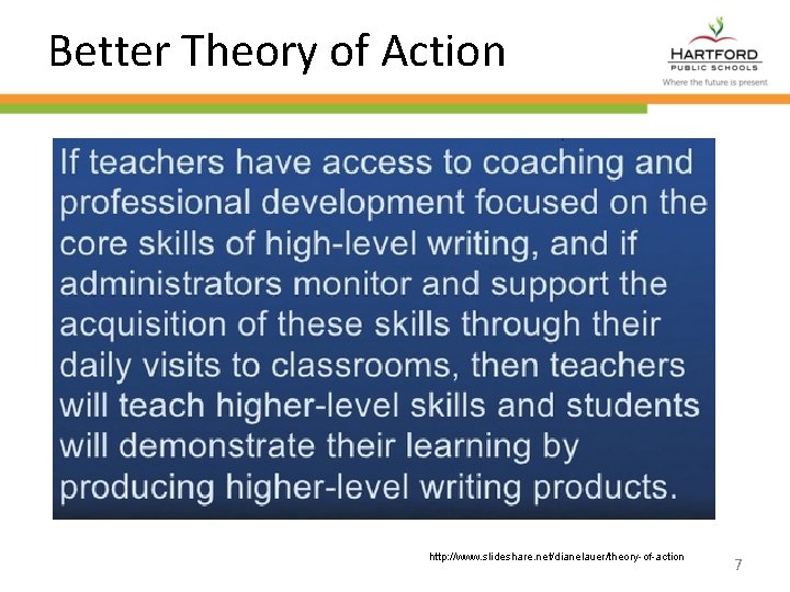 Better Theory of Action http: //www. slideshare. net/dianelauer/theory-of-action 7 