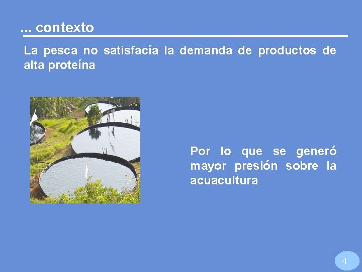 . . . contexto La pesca no satisfacía la demanda de productos de alta