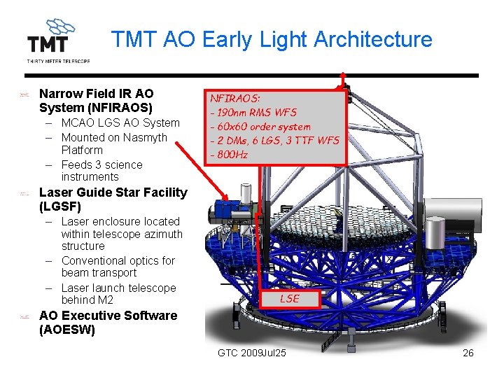 TMT AO Early Light Architecture Narrow Field IR AO System (NFIRAOS) – MCAO LGS