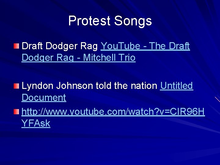 Protest Songs Draft Dodger Rag You. Tube - The Draft Dodger Rag - Mitchell Protest Songs Draft Dodger Rag You. Tube - The Draft Dodger Rag - Mitchell