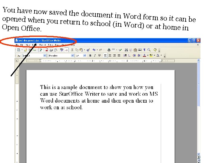 You have now saved th e document in Word fo rm so it can