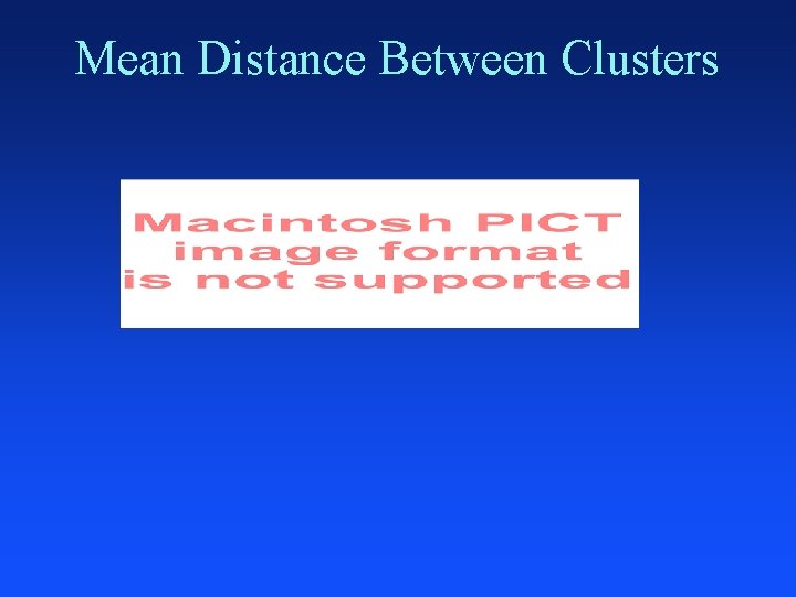 Mean Distance Between Clusters 