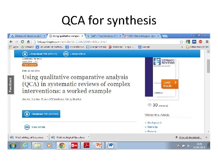 QCA for synthesis 