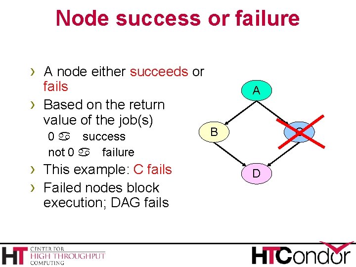 Node success or failure › A node either succeeds or › fails Based on