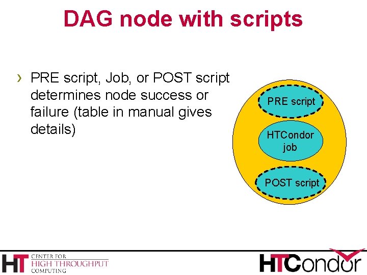 DAG node with scripts › PRE script, Job, or POST script determines node success