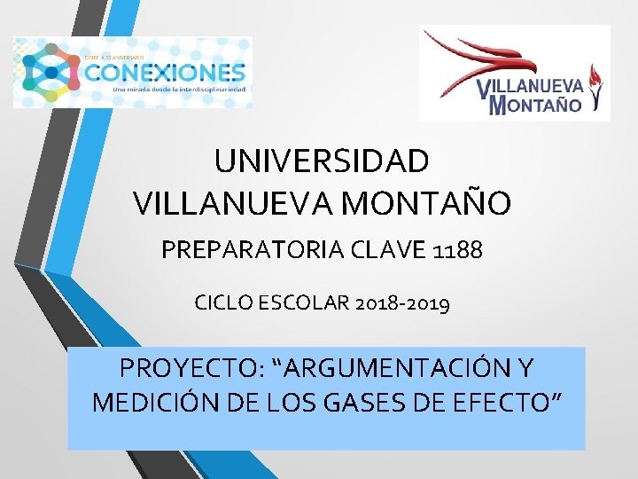 UNIVERSIDAD VILLANUEVA MONTAÑO PREPARATORIA CLAVE 1188 CICLO ESCOLAR 2018 -2019 PROYECTO: “ARGUMENTACIÓN Y MEDICIÓN