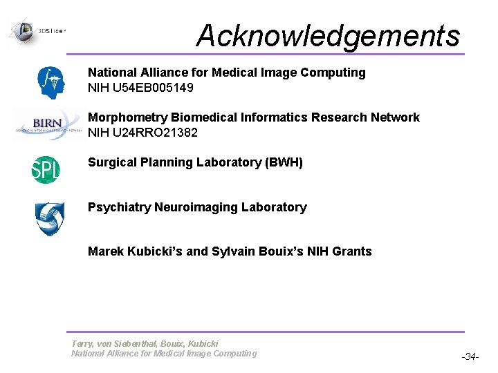 Acknowledgements National Alliance for Medical Image Computing NIH U 54 EB 005149 Morphometry Biomedical