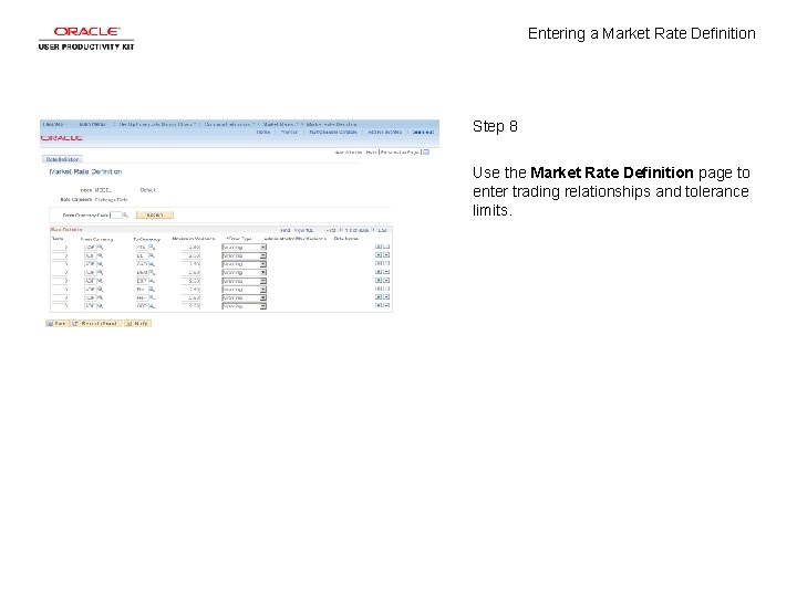 Entering a Market Rate Definition Step 8 Use the Market Rate Definition page to