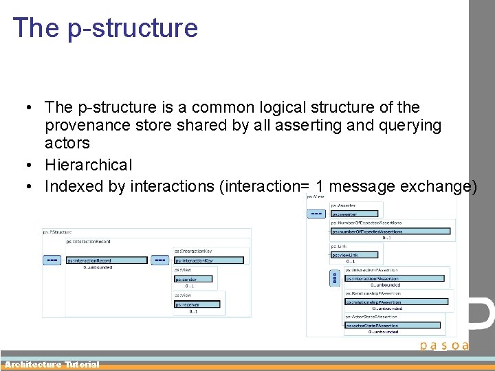 The p-structure • The p-structure is a common logical structure of the provenance store