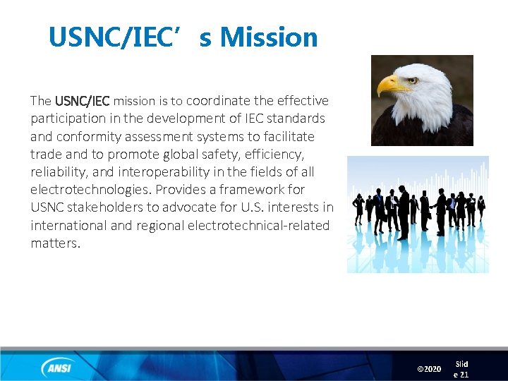 USNC/IEC’s Mission The USNC/IEC mission is to coordinate the effective participation in the development
