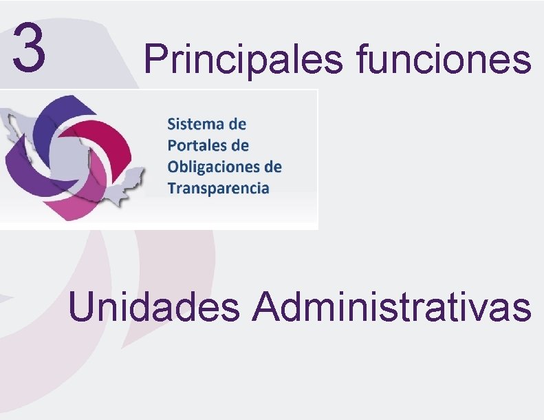 3 Principales funciones Unidades Administrativas 