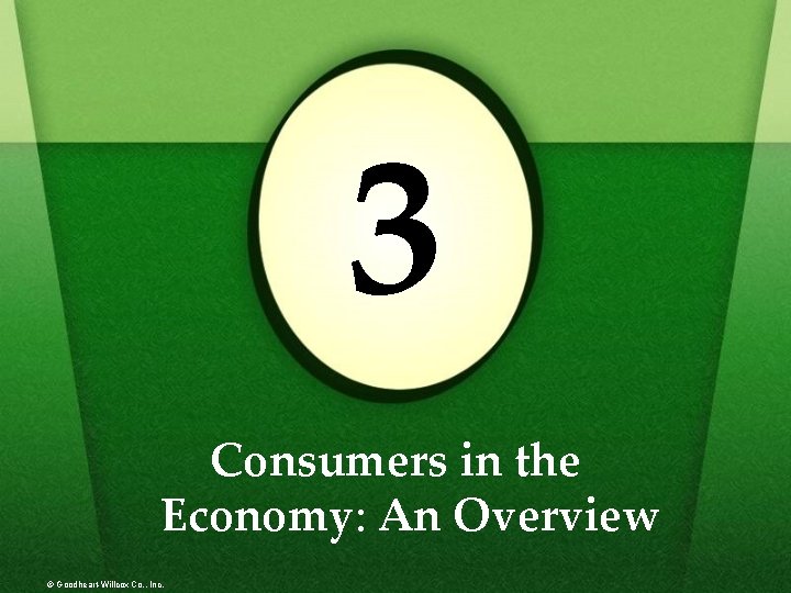 3 Consumers in the Economy: An Overview © Goodheart-Willcox Co. , Inc. 