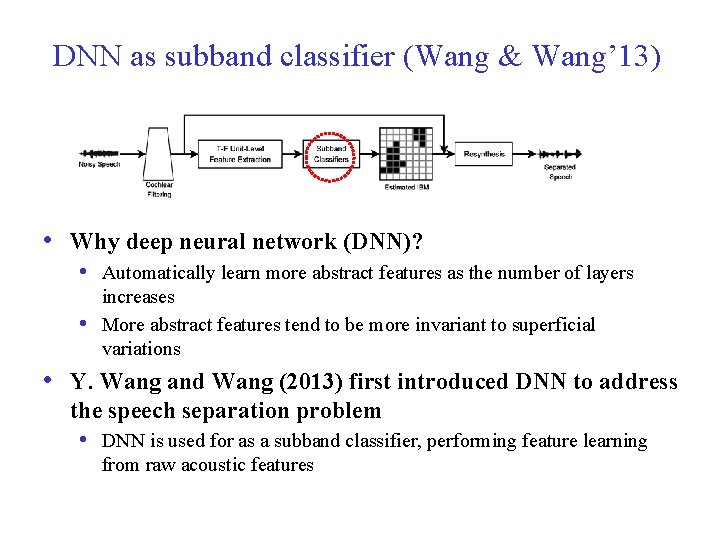 Deep Neural Networks for Supervised Speech Separation De