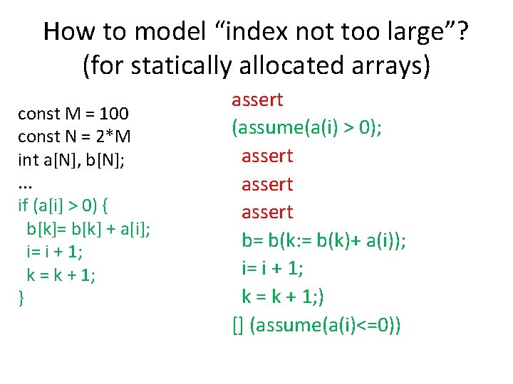 How to model “index not too large”? (for statically allocated arrays) const M =