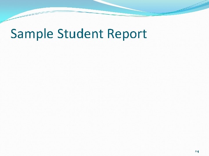 Sample Student Report 24 