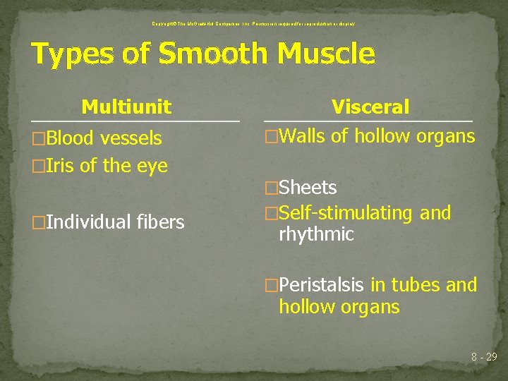 Copyright The Mc. Graw-Hill Companies, Inc. Permission required for reproduction or display. Types of