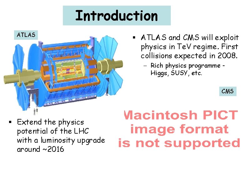 Introduction ATLAS § ATLAS and CMS will exploit physics in Te. V regime. First