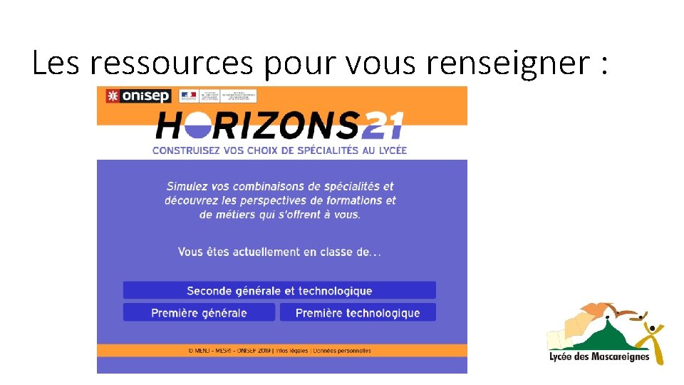 Les ressources pour vous renseigner : 