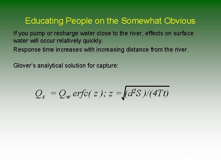 Educating People on the Somewhat Obvious If you pump or recharge water close to Educating People on the Somewhat Obvious If you pump or recharge water close to