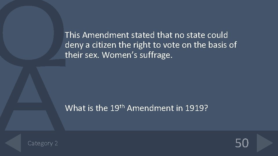 This Amendment stated that no state could deny a citizen the right to vote