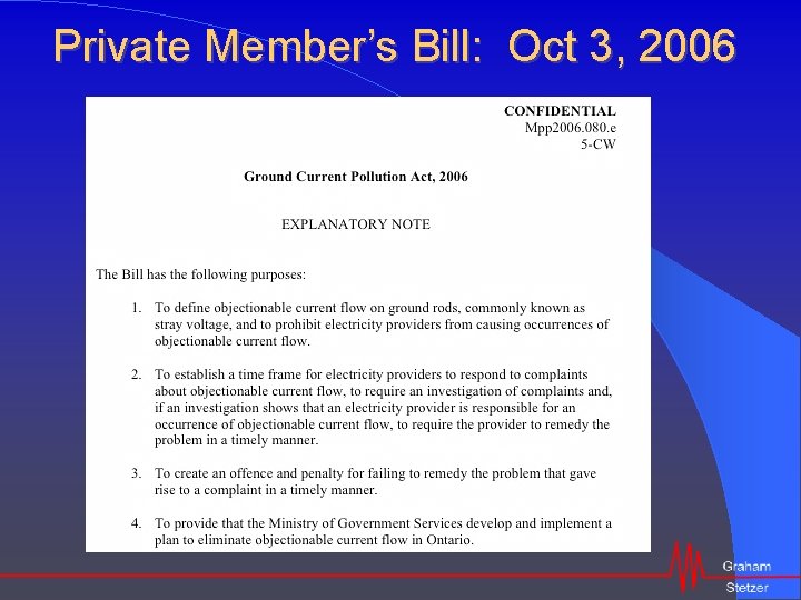 Private Member’s Bill: Oct 3, 2006 